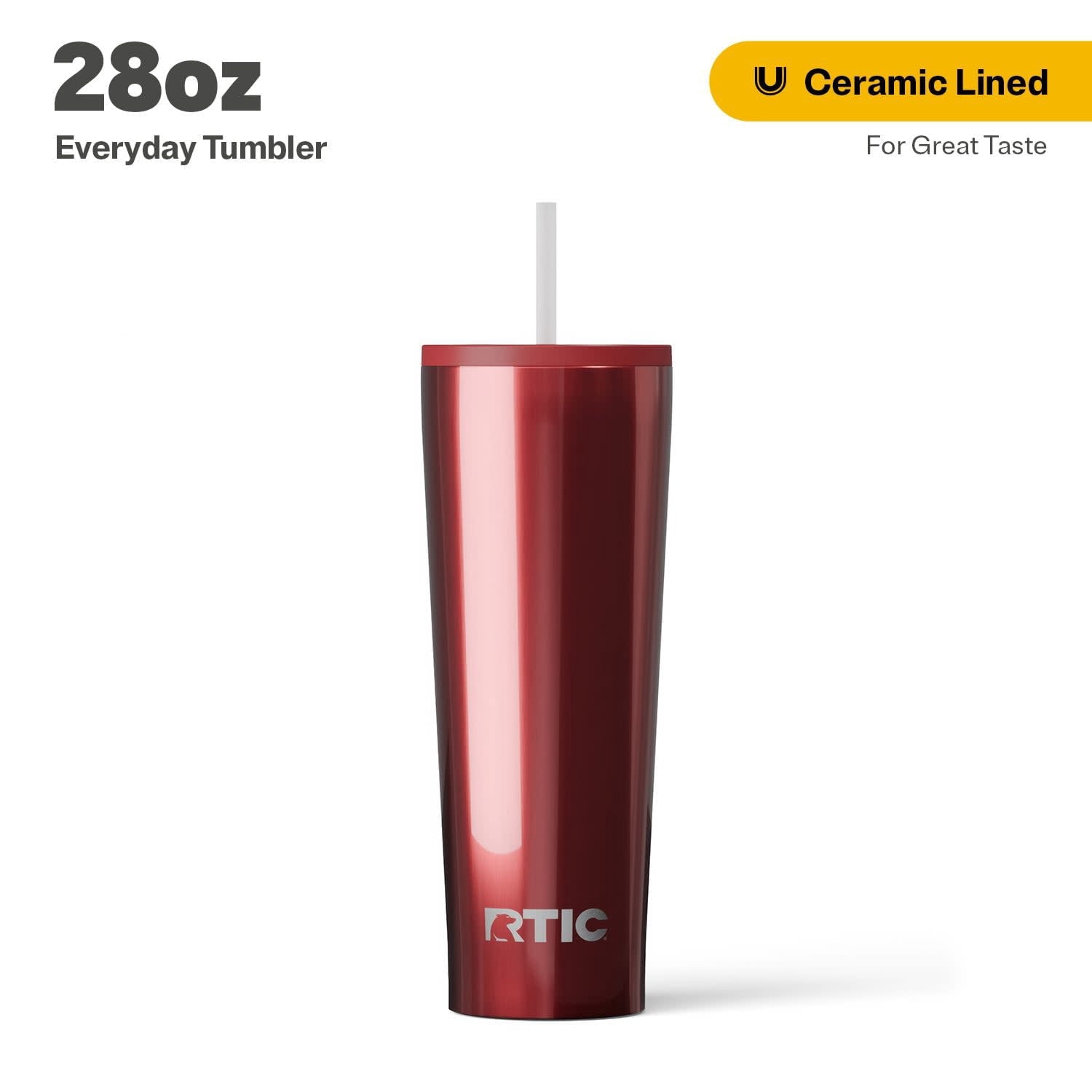 Herobuddy™ 28 oz Ceramic Lined Everyday Tumbler, Spill-Resistant Straw Lid, Marine - Insulated Travel Tumbler Cup
