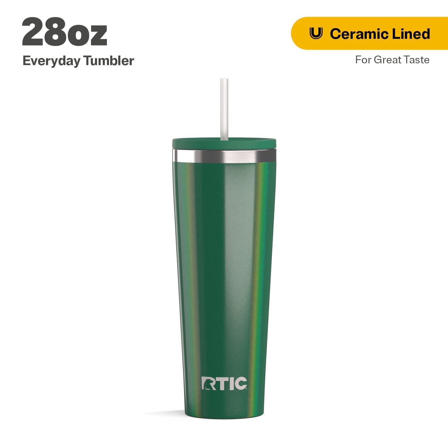 Herobuddy™ 28 oz Ceramic Lined Everyday Tumbler, Spill-Resistant Straw Lid, Marine - Insulated Travel Tumbler Cup