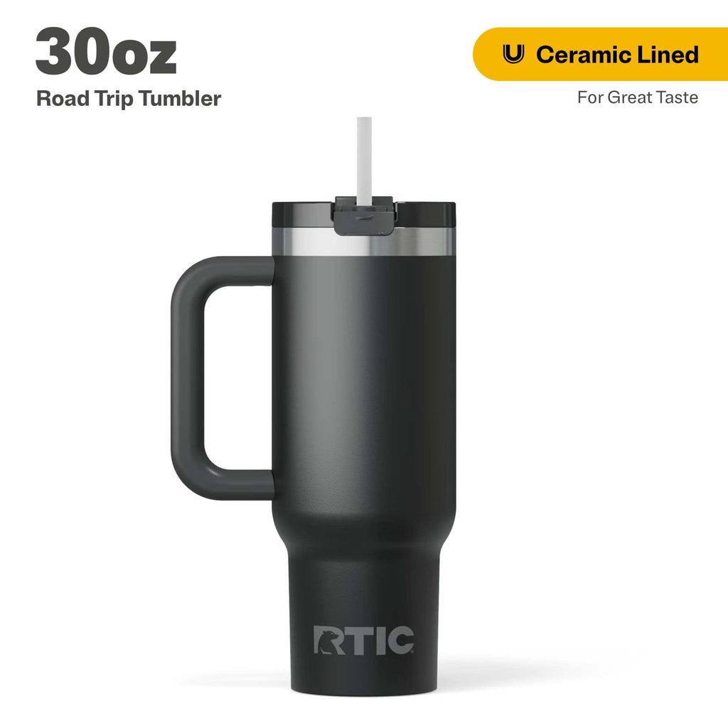 Herobuddy™ 30 oz Ceramic Lined Road Trip Tumbler with Handle - Insulated Travel Tumbler Cup