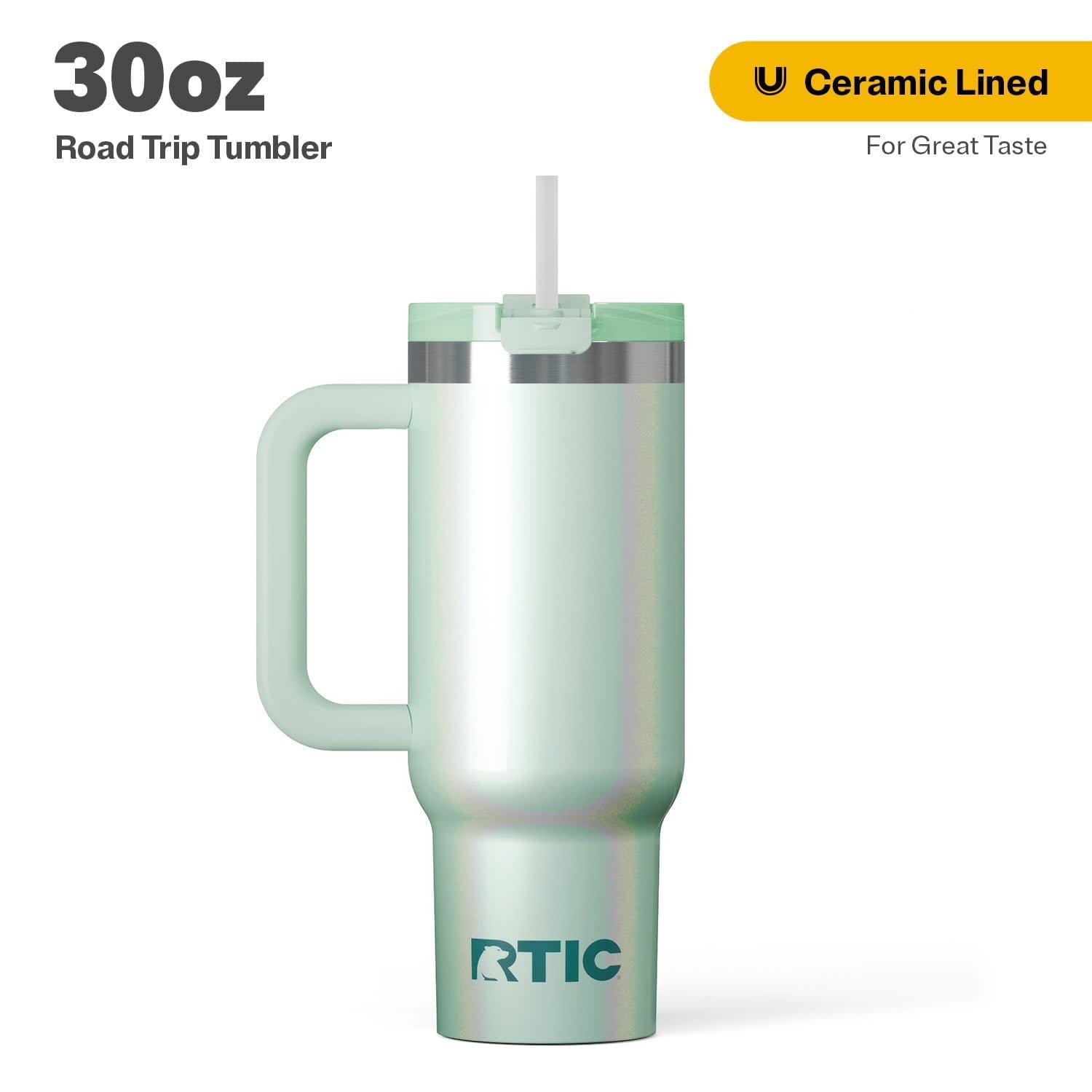 Herobuddy™ 30 oz Ceramic Lined Road Trip Tumbler with Handle - Insulated Travel Tumbler Cup