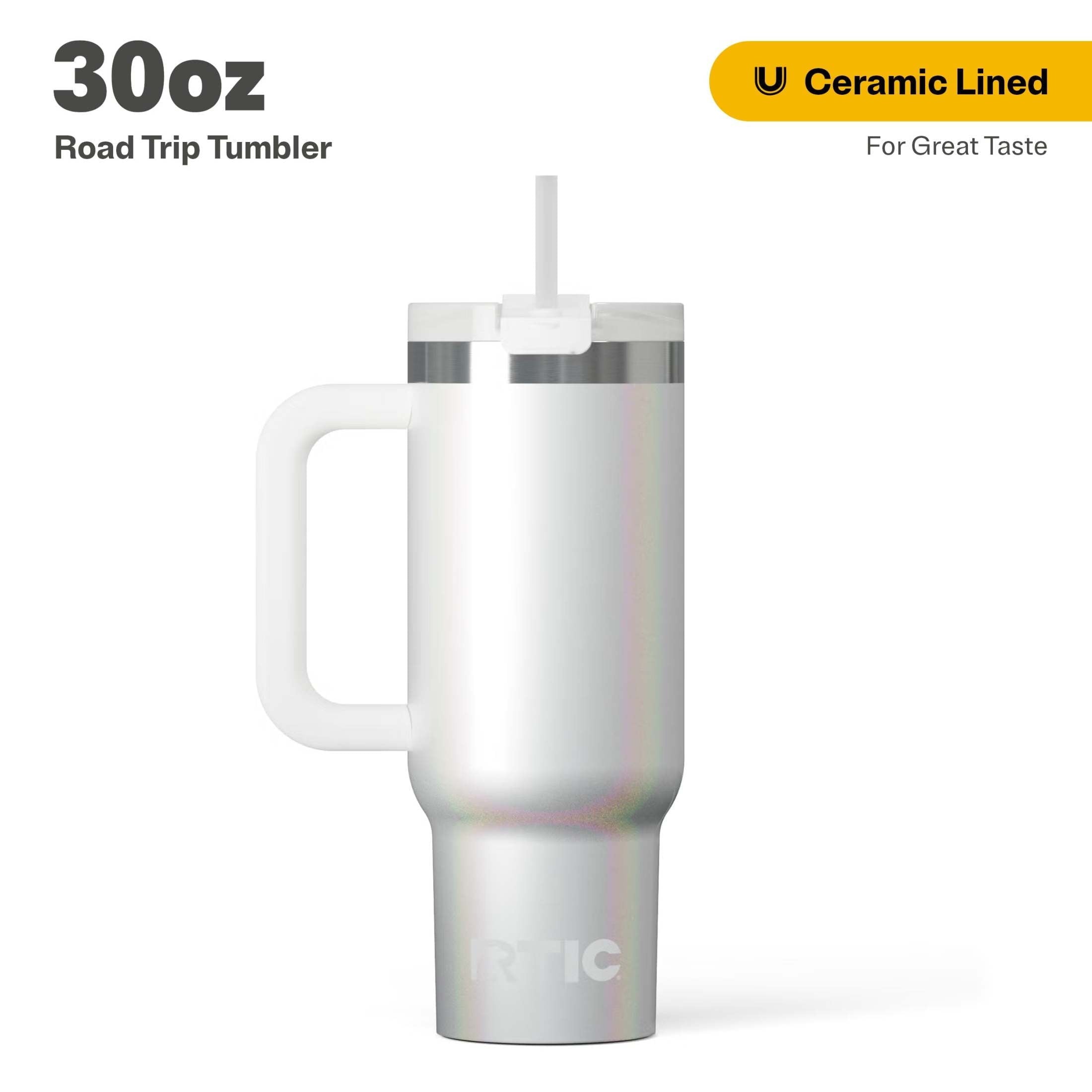 Herobuddy™ 30 oz Ceramic Lined Road Trip Tumbler with Handle - Insulated Travel Tumbler Cup