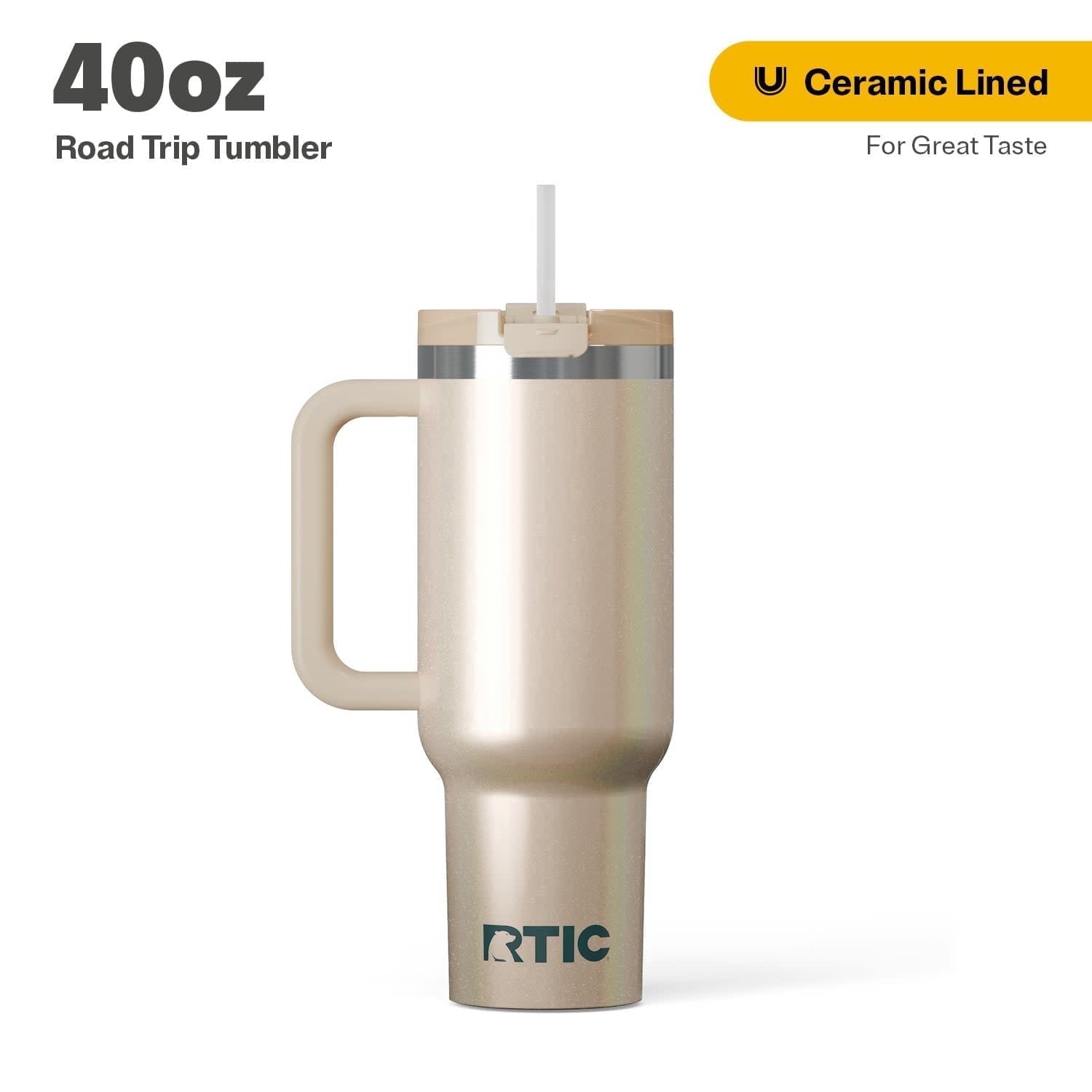 Herobuddy™ 40 oz Ceramic Lined Road Trip Tumbler with Handle - Insulated Travel Tumbler Cup