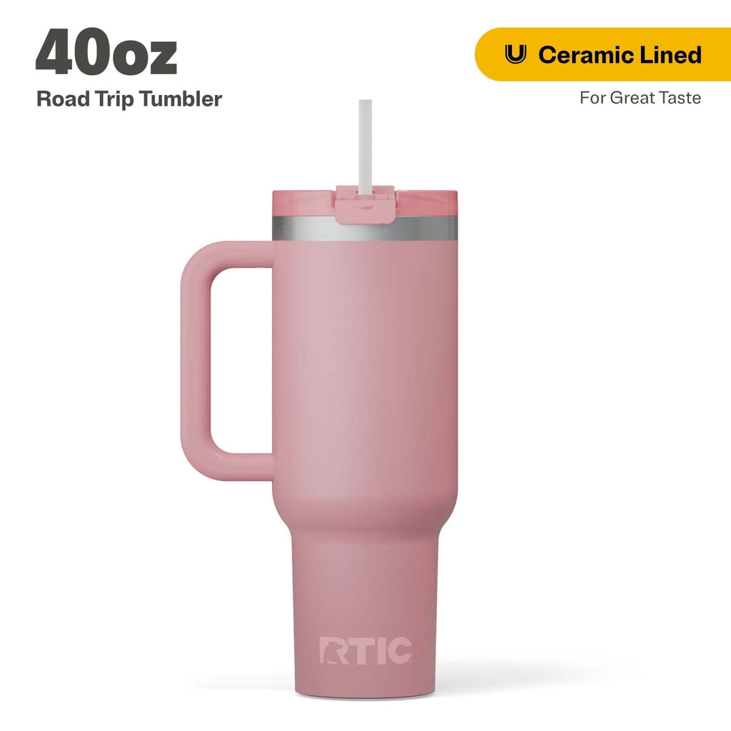 Herobuddy™ 40 oz Ceramic Lined Road Trip Tumbler with Handle - Insulated Travel Tumbler Cup
