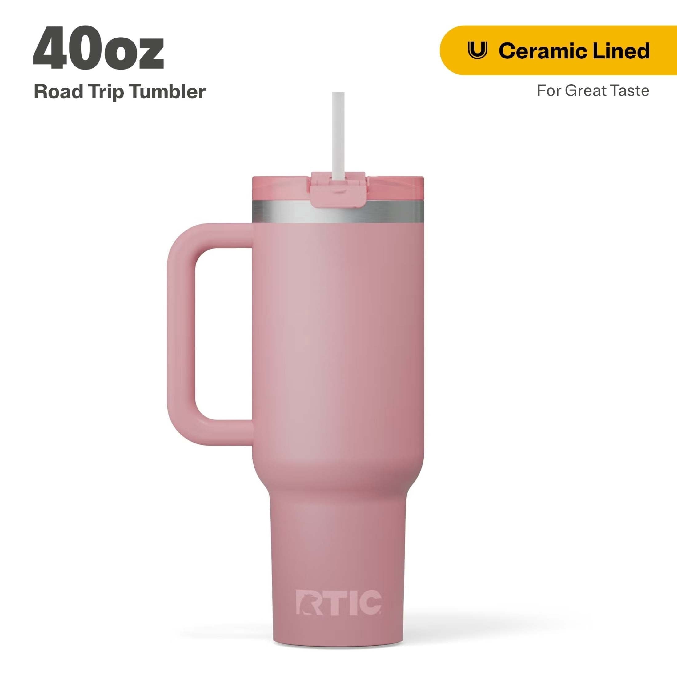 Herobuddy™ 40 oz Ceramic Lined Road Trip Tumbler with Handle - Insulated Travel Tumbler Cup