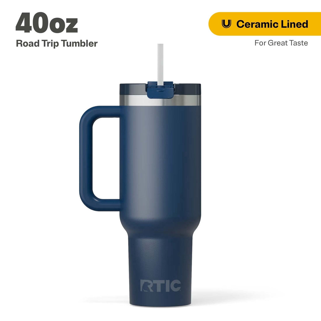 Herobuddy™ 40 oz Ceramic Lined Road Trip Tumbler with Handle - Insulated Travel Tumbler Cup