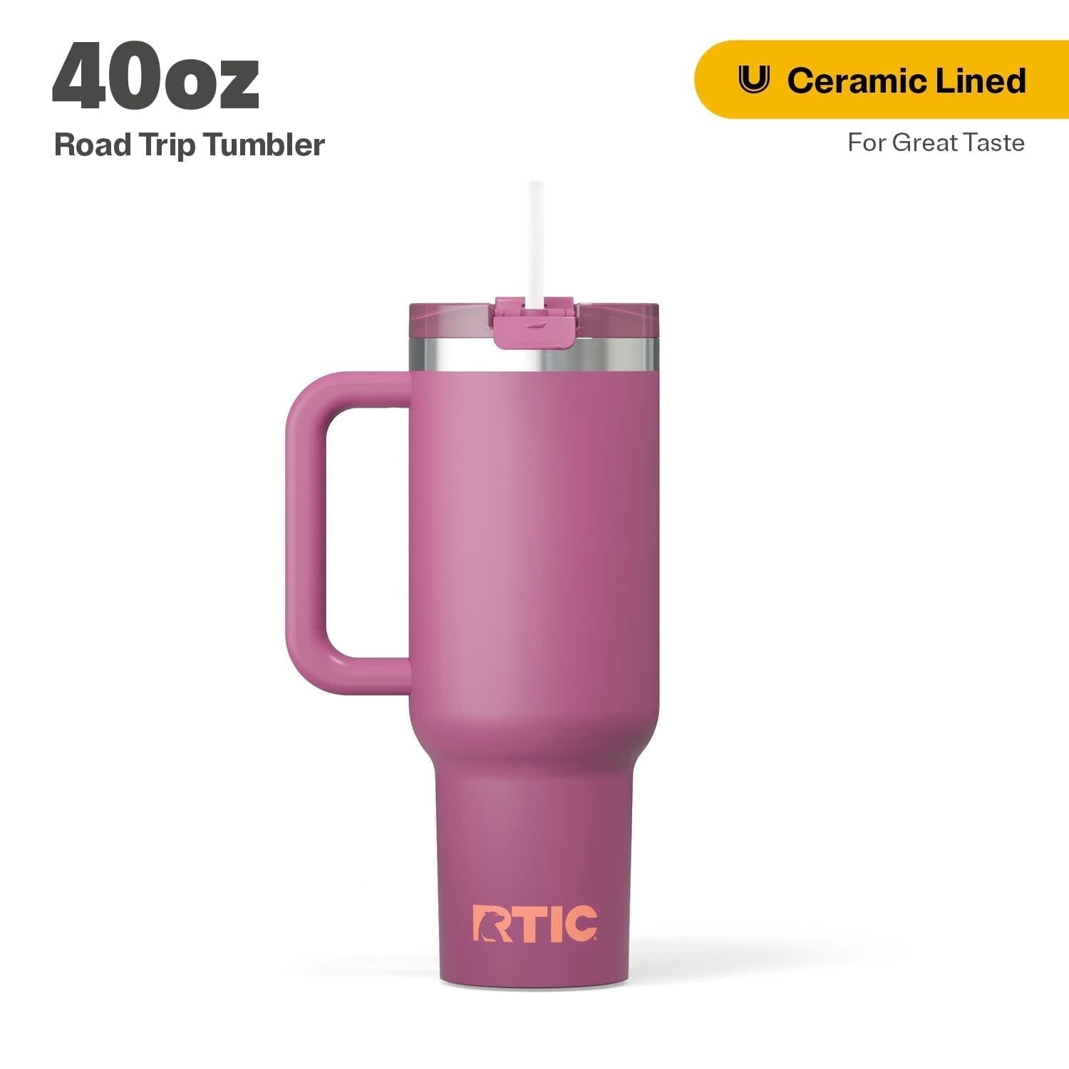 Herobuddy™ 40 oz Ceramic Lined Road Trip Tumbler with Handle - Insulated Travel Tumbler Cup