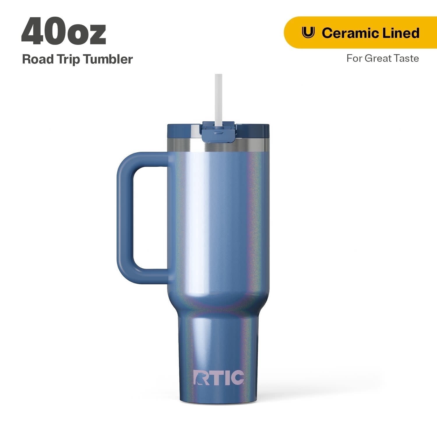 Herobuddy™ 40 oz Ceramic Lined Road Trip Tumbler with Handle - Insulated Travel Tumbler Cup