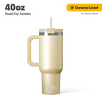 Herobuddy™ 40 oz Ceramic Lined Road Trip Tumbler with Handle - Insulated Travel Tumbler Cup