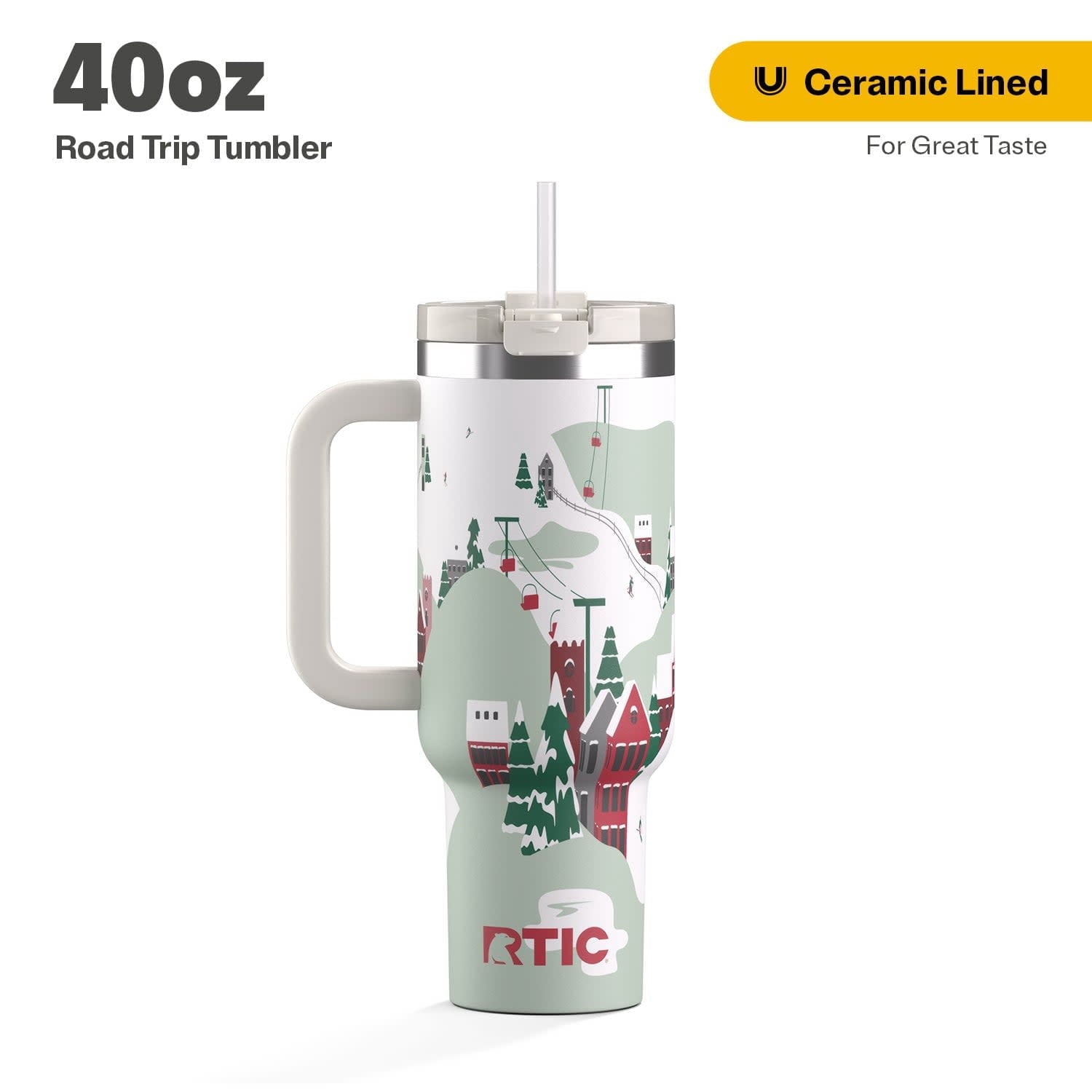 Herobuddy™ 40 oz Ceramic Lined Road Trip Tumbler, Leak-Resistant Straw Lid - Insulated Travel Tumbler Cup