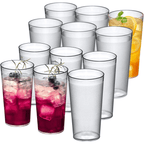Herobuddy™ Ruseen 12 Piece Unbreakable Plastic Tumblers Drinkware Bpa Free Reusable Plastic - Insulated Travel Tumbler Cup