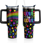 Herobuddy™ Christmas Gifts 40 Oz Tumbler with Handle and Straw, Green Xmas - Reusable Stainless Steel Cup