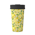 Rateoe Lemon (2) Pattern Travel Coffee Mug Tumbler with Flip Lid | Reusable Insulated Stainless Steel Cold Brew Iced Coffee Cup Thermos
