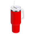 Red Tumbler with Handle and Straw Lid 30 oz Insulated Vacuum Water Bottle Stainless Steel Travel Cup