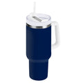 Ryvnso 30 oz Tumbler with Handle and Straw Insulated Stainless Steel Travel Mug with Lid Dark Blue Paint
