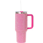 Herobuddy™ STP GOODS Stainless Steel Rhinestone Insulated Tumbler with Handle Lid - Insulated Travel Tumbler Cup