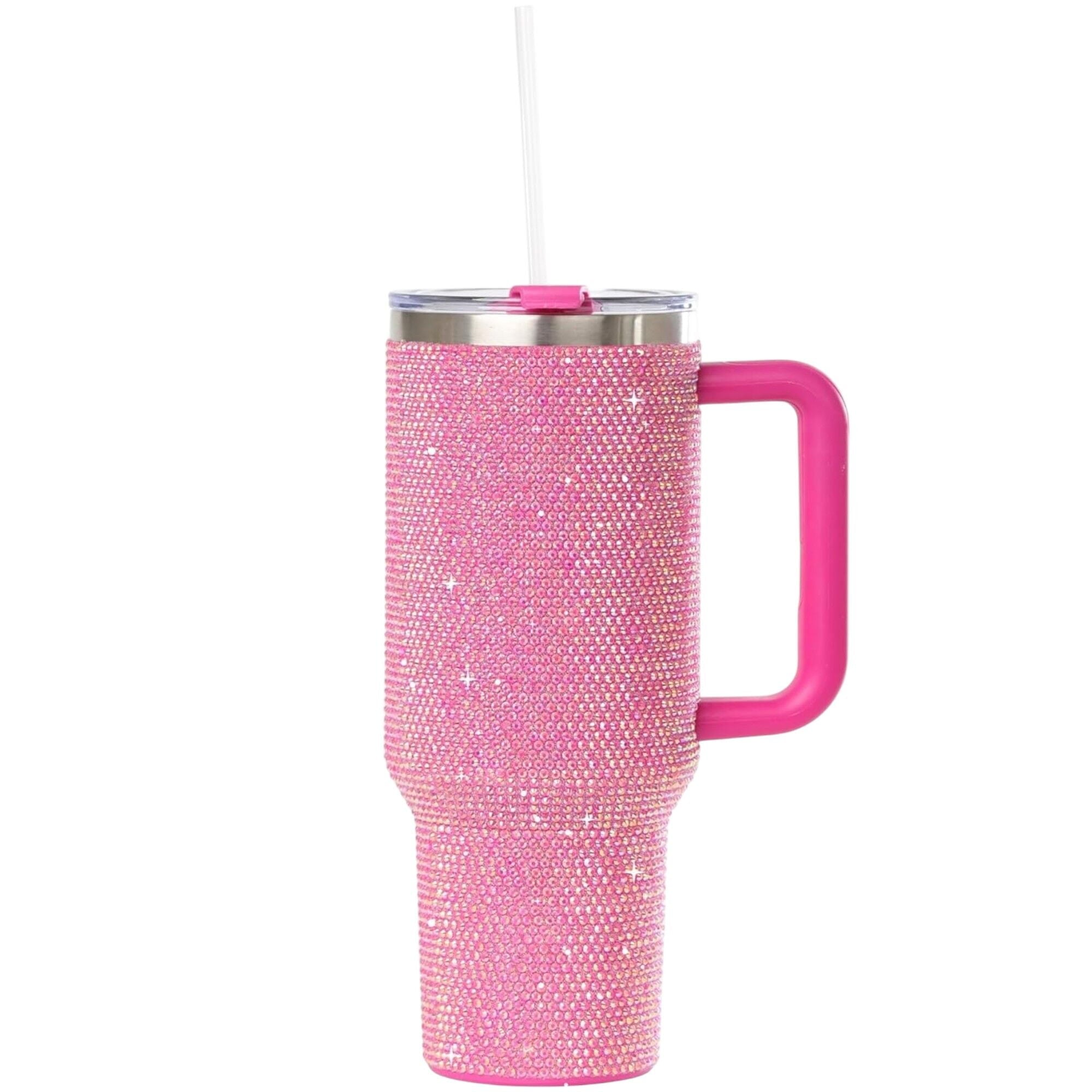 Herobuddy™ STP GOODS Stainless Steel Rhinestone Insulated Tumbler with Handle Lid - Insulated Travel Tumbler Cup