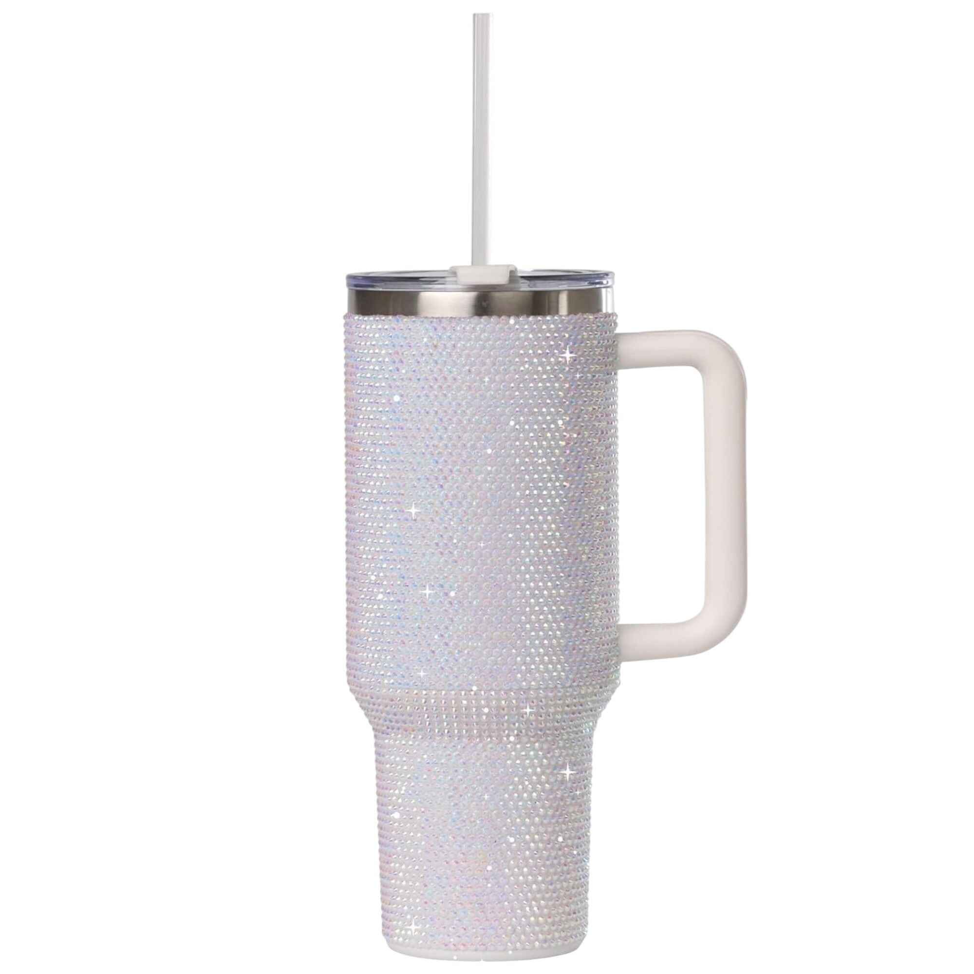 Herobuddy™ STP GOODS Stainless Steel Rhinestone Insulated Tumbler with Handle Lid - Insulated Travel Tumbler Cup