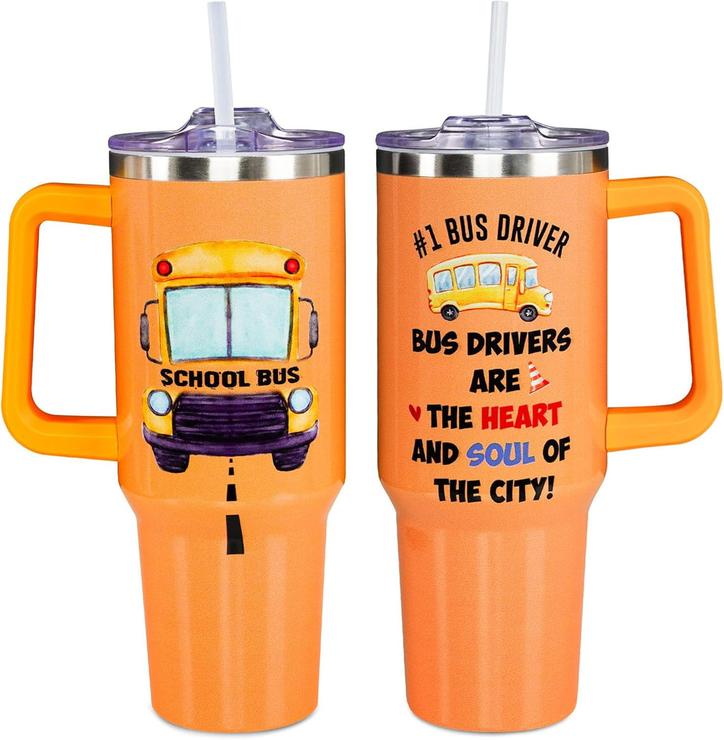 Herobuddy™ Christmas Gifts for Bus Drivers, School Bus Driver Tumbler 40 OZ - Insulated Travel Tumbler Cup