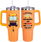 Herobuddy™ Christmas Gifts for Bus Drivers, School Bus Driver Tumbler 40 OZ - Insulated Travel Tumbler Cup