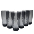 Set of 6 Hammered Style Drinking Cups 26-Ounce Large Acrylic Glasses Plastic Tumbler,BPA Free (Grey)