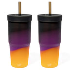 Silipint: Silicone 32oz Straw Tumblers: 2 Pack - Sun Storm