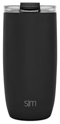 Simple Modern 16oz Voyager Travel Mug Tumbler w/ Clear Flip Lid & Straw - Coffee Cup Vacuum Insulated Flask 18/8 Stainless Steel Hydro Water Bottle -Midnight Black