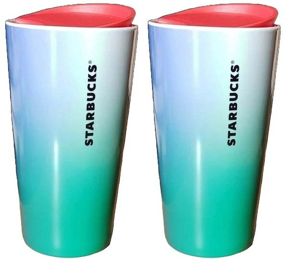Starbucks 2022 Blue Green Ocean Gradient Travel Cup Ceramic Tumbler 12oz 2 Pack