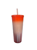 Starbucks Fall 2024 Peach Gradient Studded Bling Cold Cup Tumbler, Venti 24oz