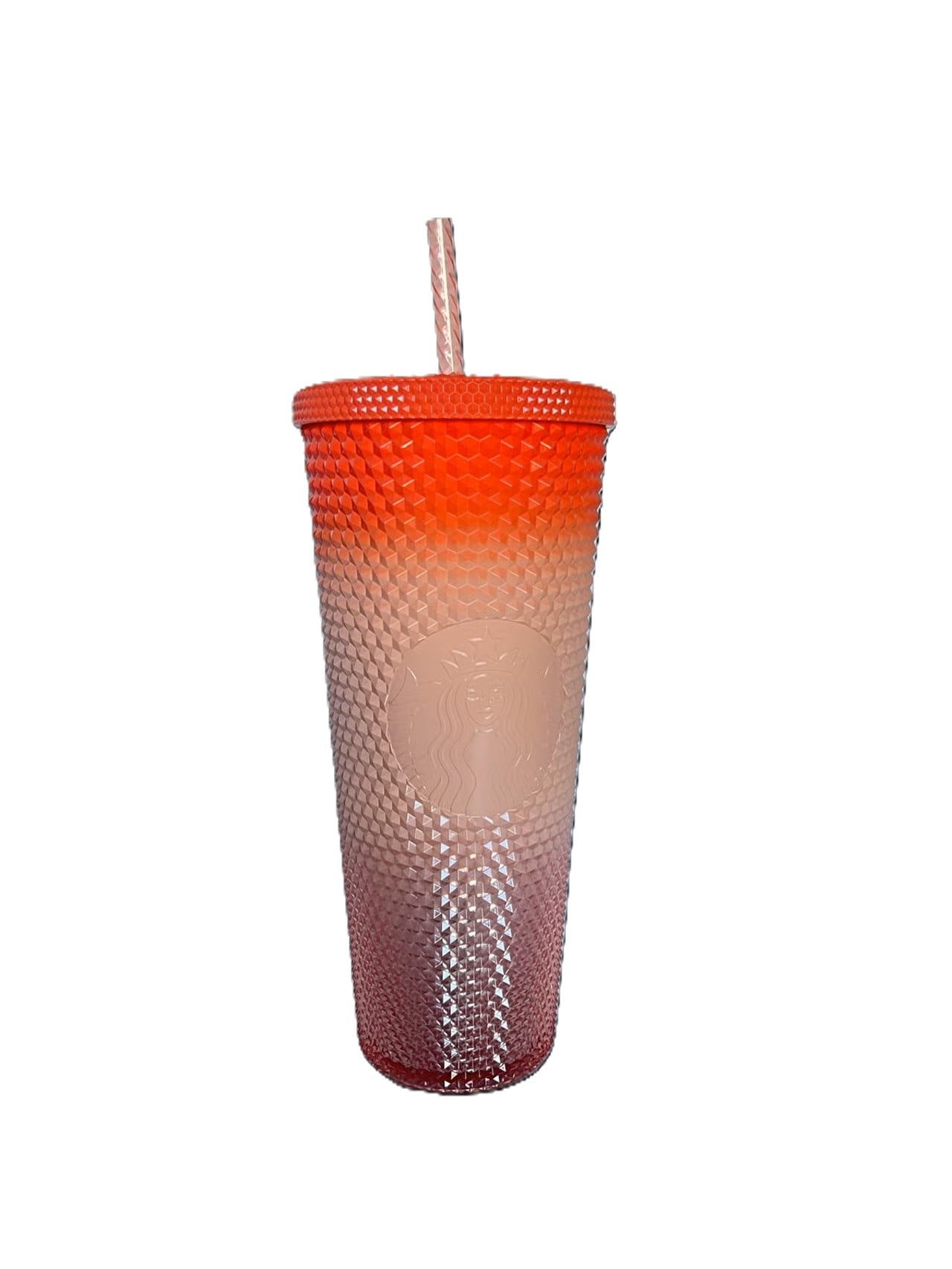 Starbucks Fall 2024 Peach Gradient Studded Bling Cold Cup Tumbler, Venti 24oz