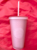 Starbucks Soft Touch Pink Lemonade Jelly Studded Coffee Tumbler Cold Cup, Grande 16 oz