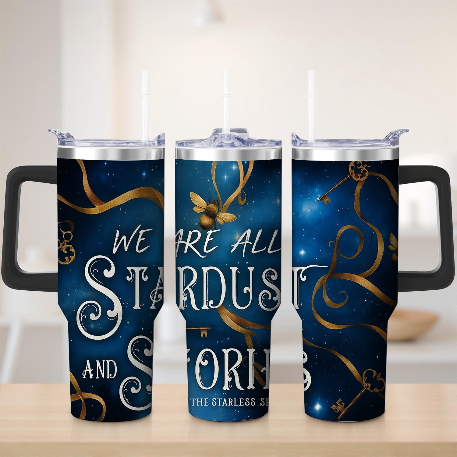 Starry Night We Are All Stardust Stainless Steel Tumbler, 40oz