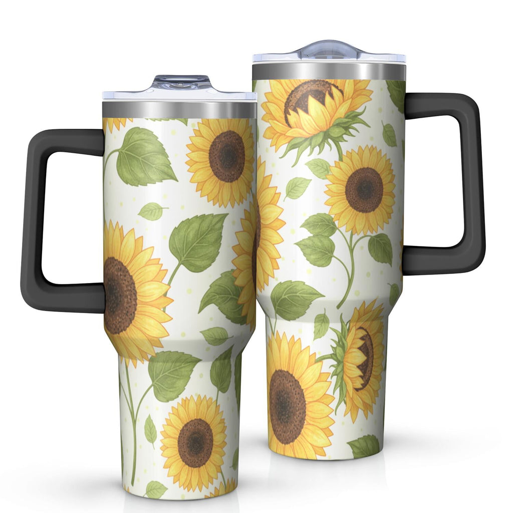 Herobuddy™ Leopard Print 40oz Tumbler with Handle and Straw, Large Capacity Travel - Reusable Stainless Steel Cup