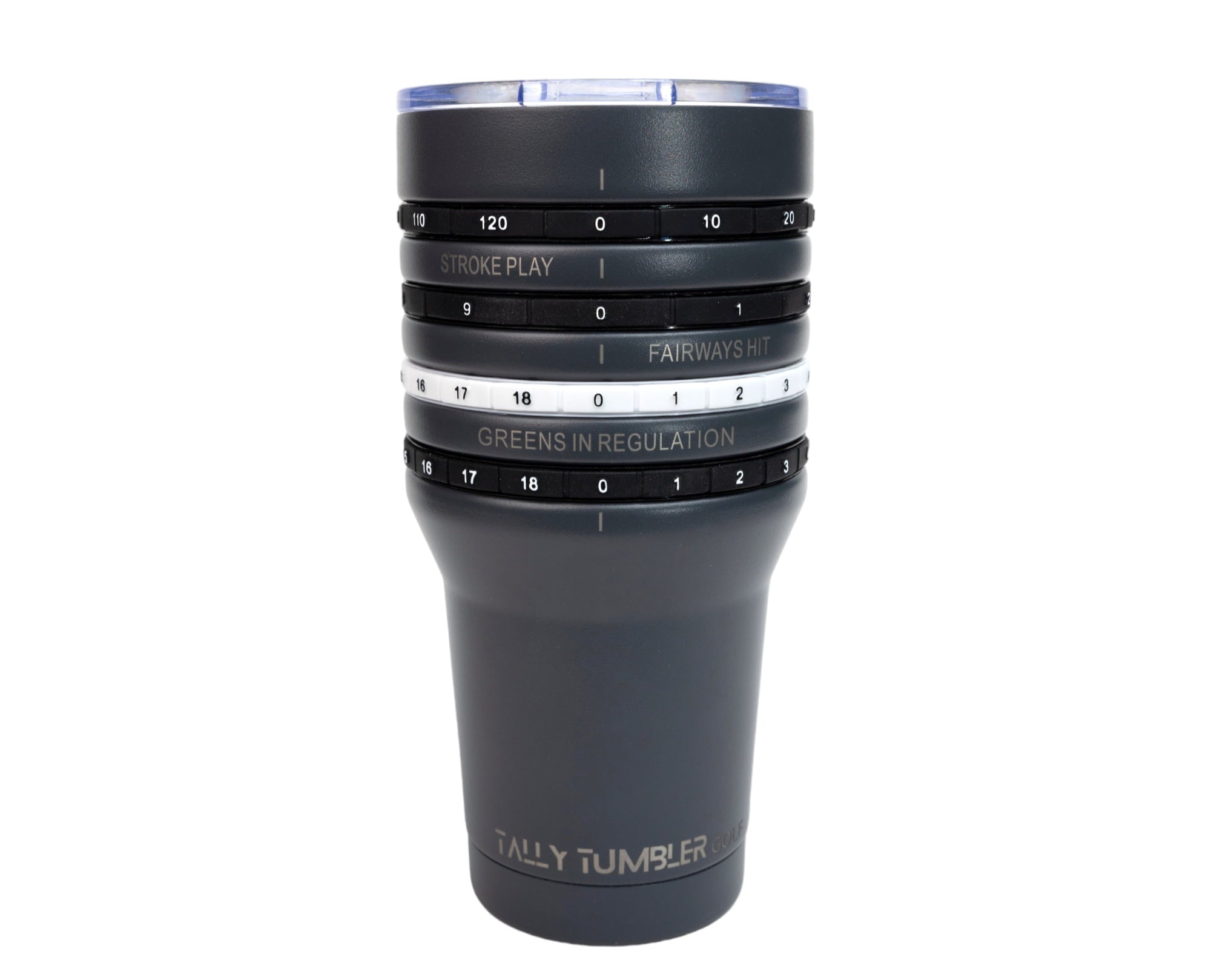 Tally Tumbler Golf Fairway Steel Gray 30oz Scorekeeping Insulated Drinking Tumbler