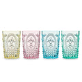 Twine Embossed Tumblers, Acrylic Drinking Glasses 16 oz Set of 4 Multicolor