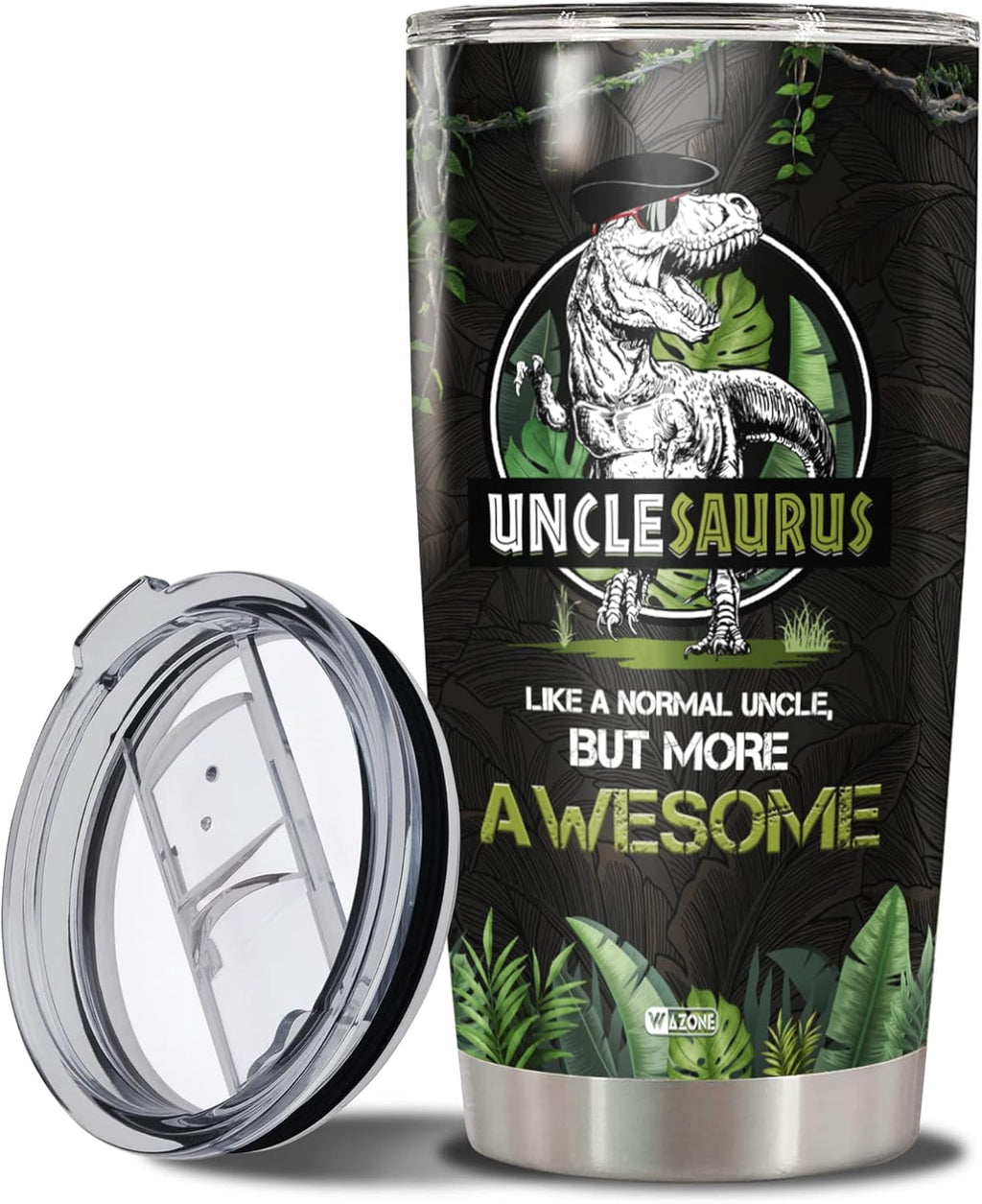 Unclesaurus Tumbler Cup With Lid Travel Mug 20Oz Insulated Stainless Steel Thermos Gift Idea Birthday Christmas Presents For Awesome Uncles Best Uncle Saurus Ever From Niece Nephew