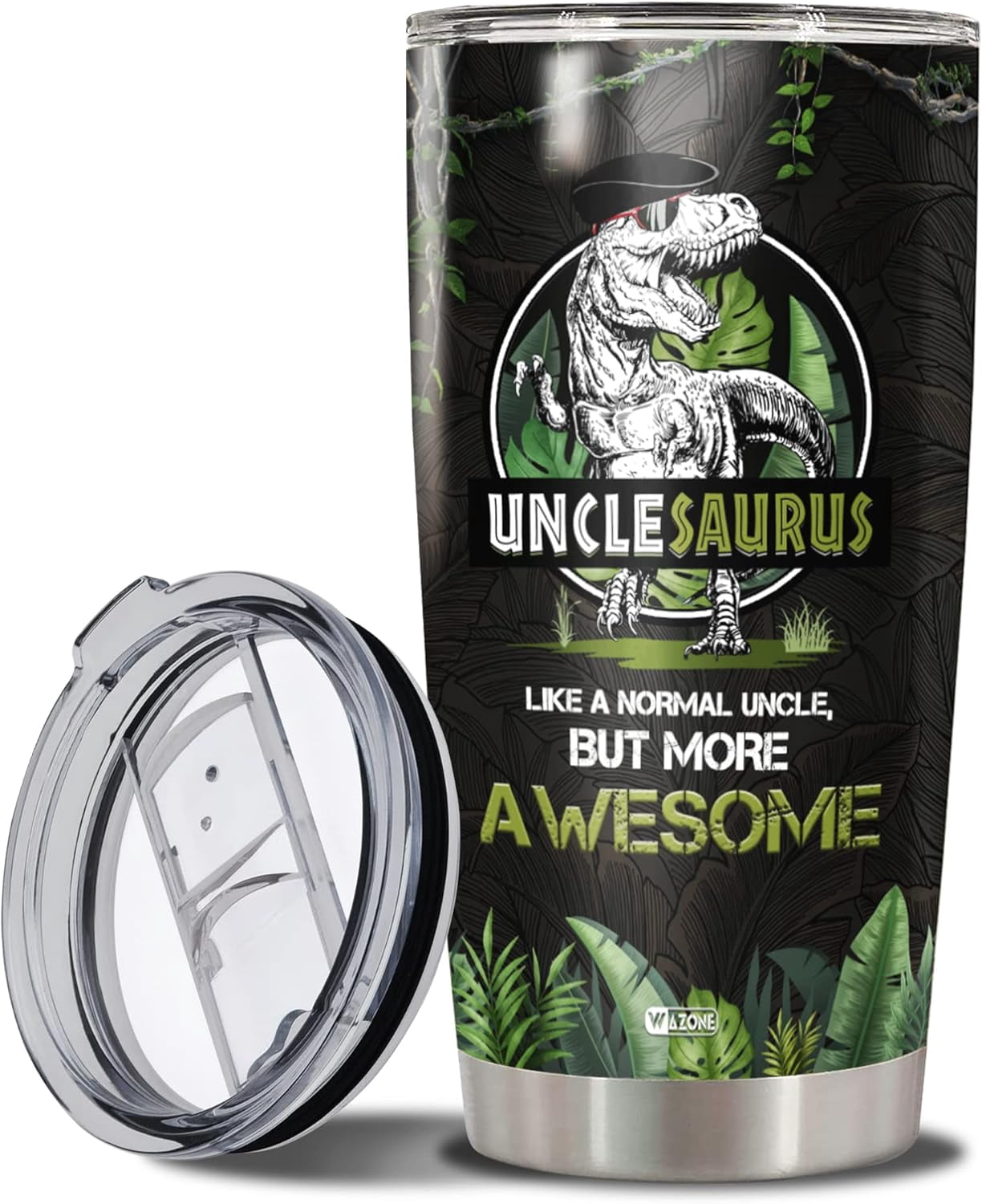 Unclesaurus Tumbler Cup With Lid Travel Mug 20Oz Insulated Stainless Steel Thermos Gift Idea Birthday Christmas Presents For Awesome Uncles Best Uncle Saurus Ever From Niece Nephew
