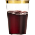 VeZee Simcha Collection 10oz. disposable Fancy Gold Rim Clear hard Plastic Tumblers/Cups, for Wedding ,Elegant Party & All Occasions.:200CT