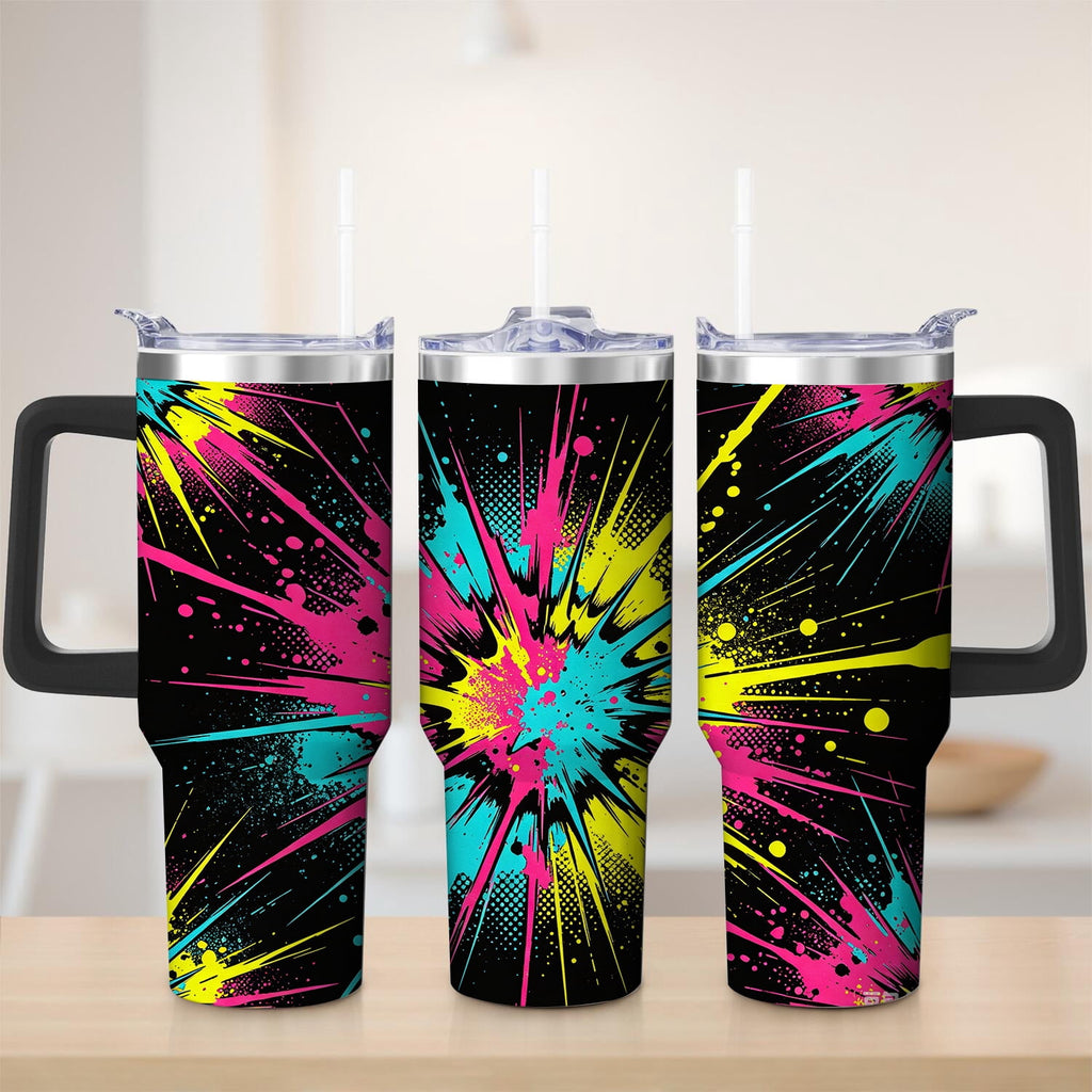 Vibrant Color Burst Stainless Steel Tumbler, 30oz