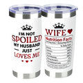 【Wife swig Tumbler】Gifts for Wife from Husband - Wedding Anniversary for Women, Birthday, Valentines, Mothers Day, Christmas Gifts for Wife - Romantic Love Cup for Her - 20 Oz White 2-sided Tumbler