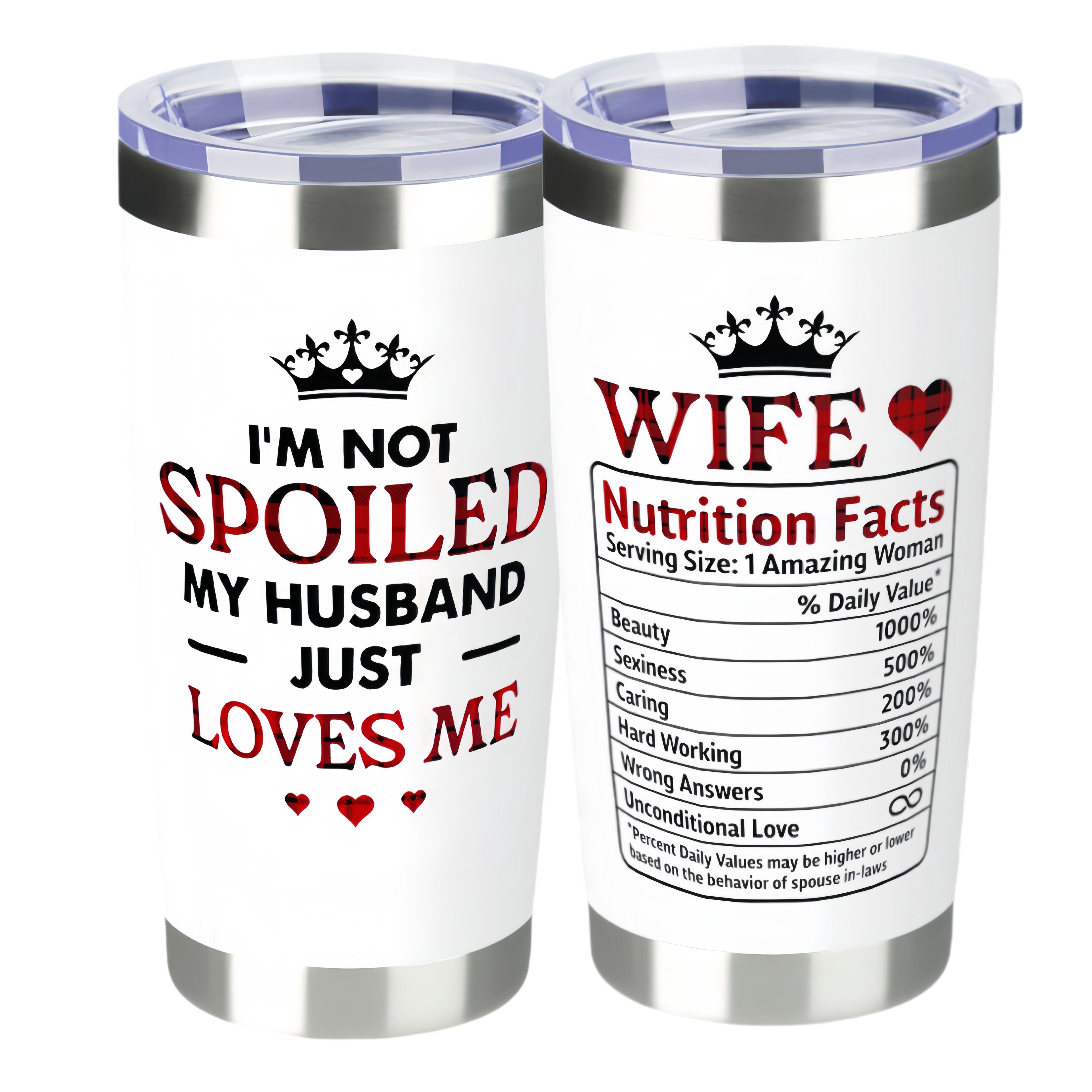 【Wife swig Tumbler】Gifts for Wife from Husband - Wedding Anniversary for Women, Birthday, Valentines, Mothers Day, Christmas Gifts for Wife - Romantic Love Cup for Her - 20 Oz White 2-sided Tumbler