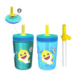 Herobuddy™ Zak Designs 12oz and 15oz 2-Pack Straw Tumbler Stainless Steel - Insulated Travel Tumbler Cup