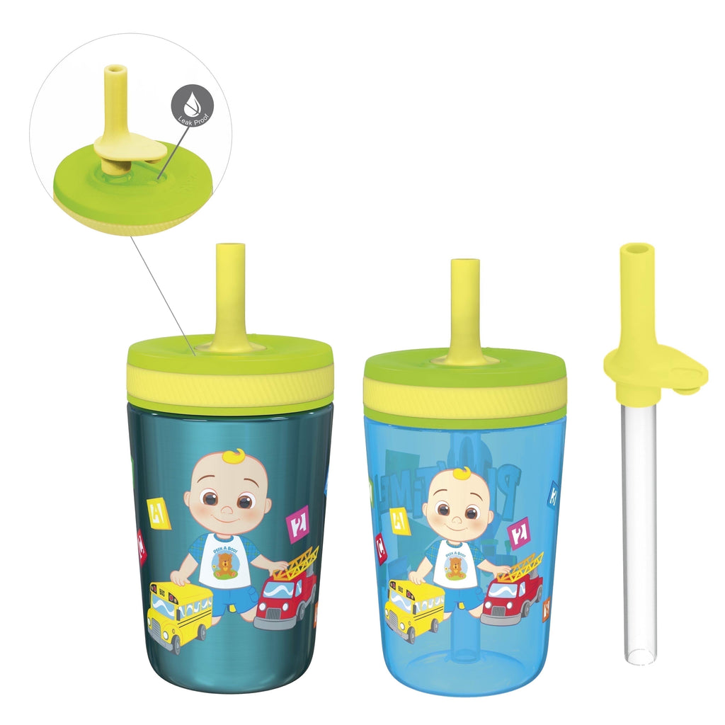 Herobuddy™ Zak Designs 12oz and 15oz 2-Pack Straw Tumbler Stainless Steel - Insulated Travel Tumbler Cup