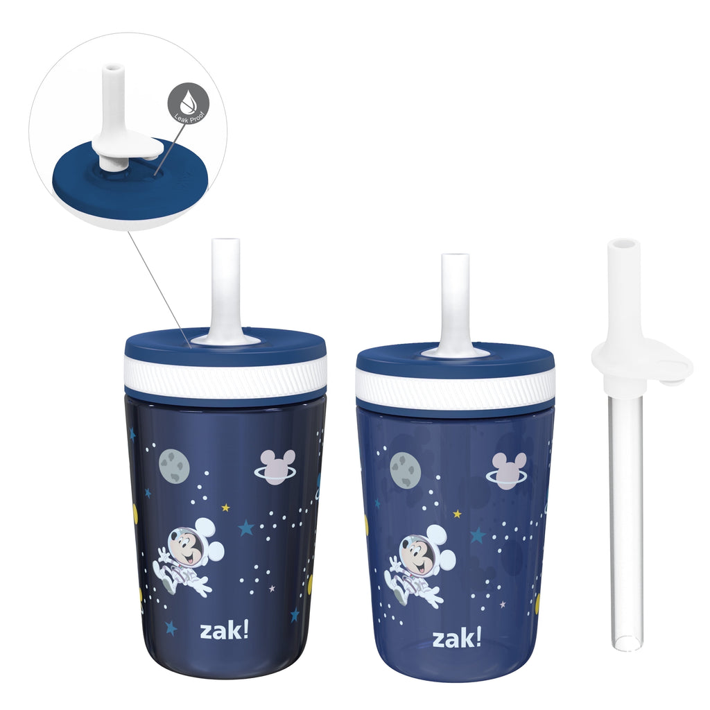 Herobuddy™ Zak Designs 12oz and 15oz 2-Pack Straw Tumbler Stainless Steel - Insulated Travel Tumbler Cup