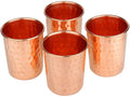 Zap Impex Pure Copper Hammered Cup Brown Glasses Moscow Mule Tumbler (Set of 4)