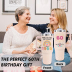 60th Birthday Gifts for Women Her, 1966 60th Birthday Decorations for Woman, Turning 60 Year Old Gifts For Women Mom Wife Grandma, 60 th Birthday Ideas, 40oz Tumbler Cup