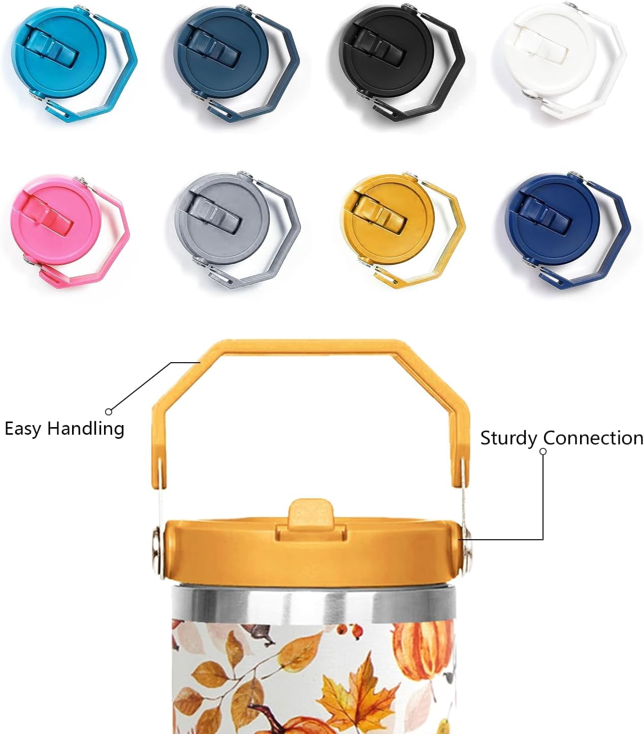 30oz Fall Pumpkin Flip Tumbler with Handle lid and Straw,Fall Coffee Travel Mug Cup Water Botter,Fall Gifts for Women,Fall Stuff Decor Accessories