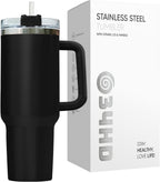 Liber Tea Tumbler 40oz with Handle and Straw, Patriotic Tea Vacuum Insulated Travel Gaming Cup, Gamer Gifts for Father''s Day - Cool Birthday Present for Him, Men & Daddy
