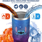 30oz Cartoon Movie Stainless Steel Tumbler with Lid and Straw,Spill Proof Cartoon Travel Cup for Cartoon Lovers,Double Wall Vacuum Insulated Coffee Mug with Top Handle Blue
