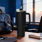 Liber Tea Tumbler 40oz with Handle and Straw, Patriotic Tea Vacuum Insulated Travel Gaming Cup, Gamer Gifts for Father''s Day - Cool Birthday Present for Him, Men & Daddy