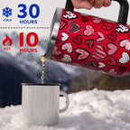 Valentines Day Gifts 40 oz Tumbler with Handle and Straw Lid,Cute Valentine''s Day Gift for Her Women Girlfriend Wife Red Love Hearts Vacuum Insulated Leak Proof Stainless Steel Coffee Cup Mug